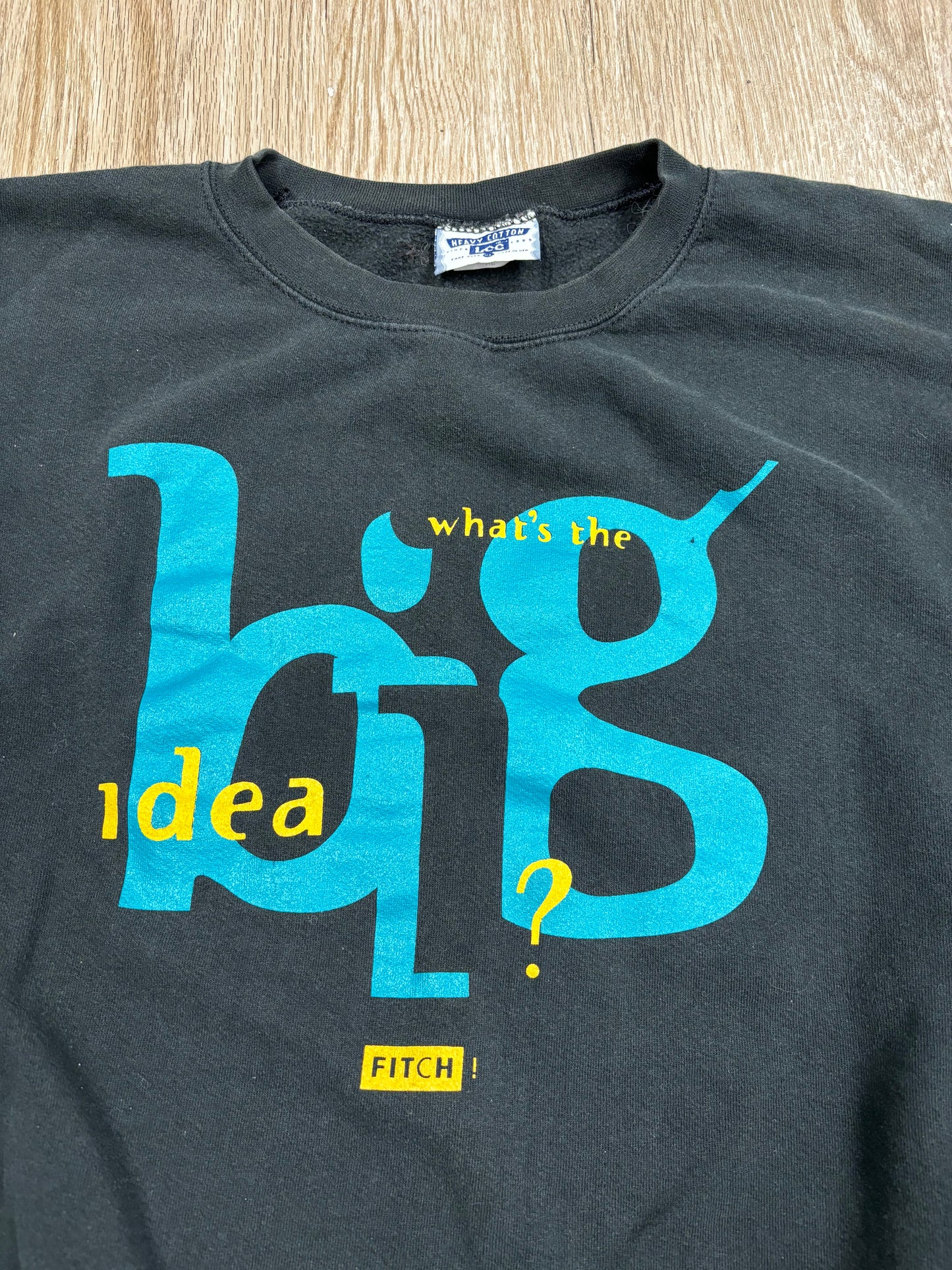 1990s Fitch “What’s the Big Idea?” Faded Black Crewneck
