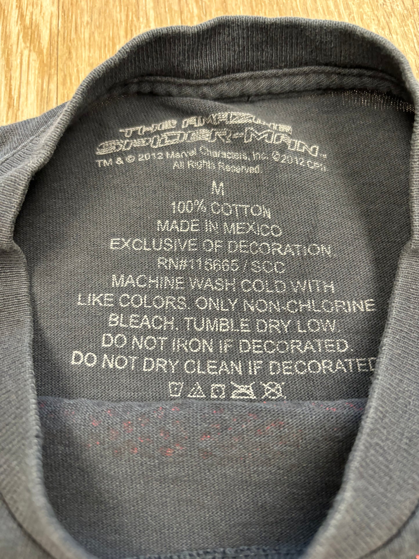 2012 The Amazing Spider-Man Andrew Garfield Faded Black Movie Promo Tee