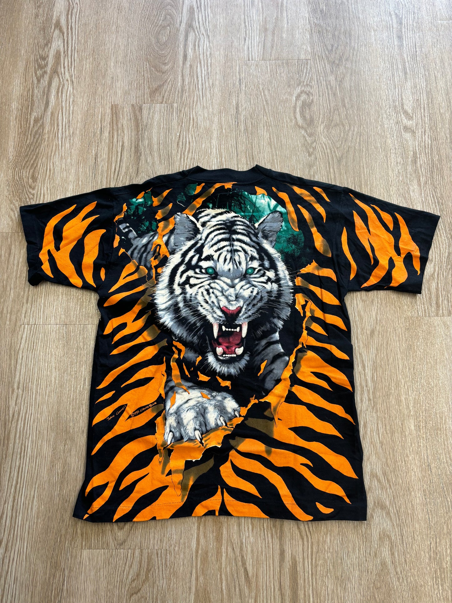 1995 Liquid Blue Tiger AOP Tee (DEADSTOCK)