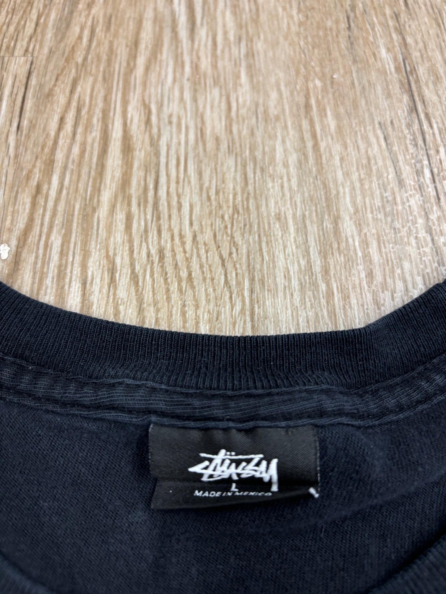 Y2K Stussy Snake Charmer Faded Black Tee