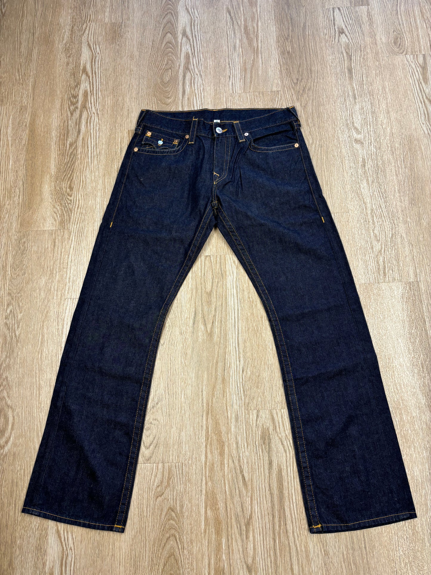 True Religion Straight-Leg Raw Denim
