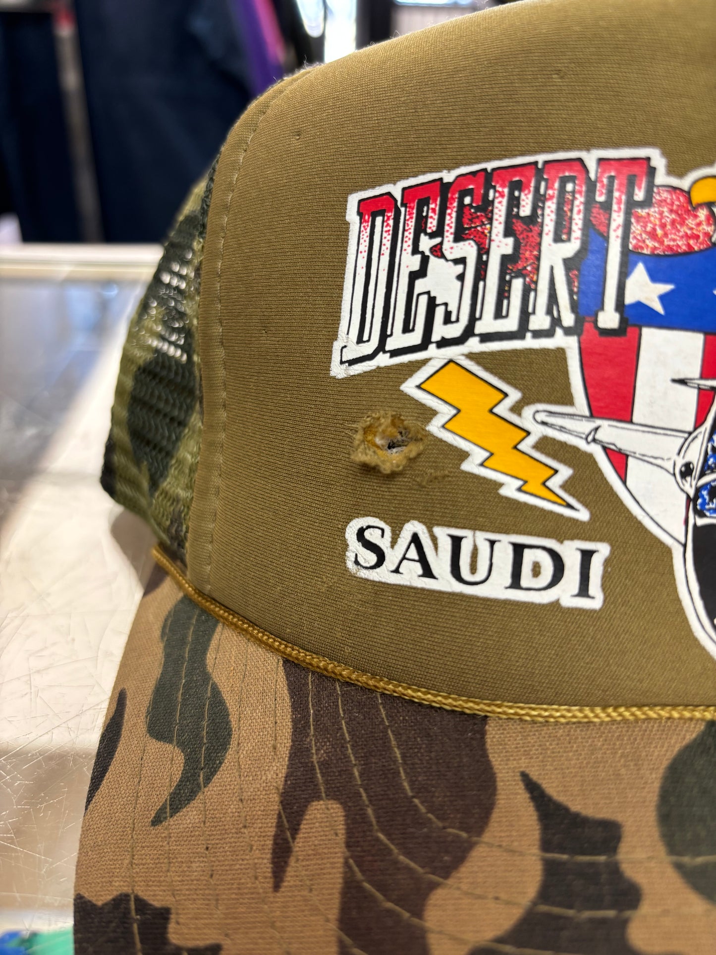 1990 Operation Desert Storm Saudi Arabia Camo Trucker Hat