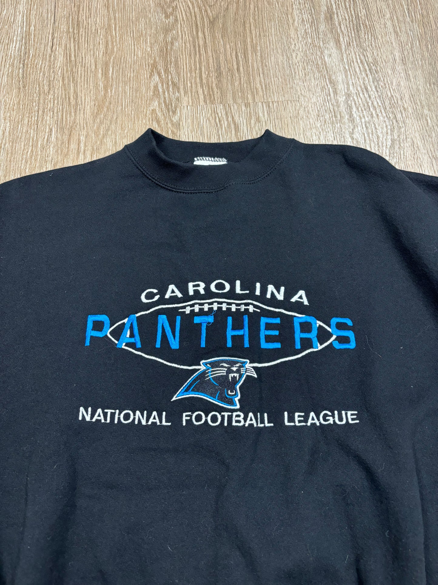 1990s Carolina Panthers Logo Athletic Embroidered Crewneck