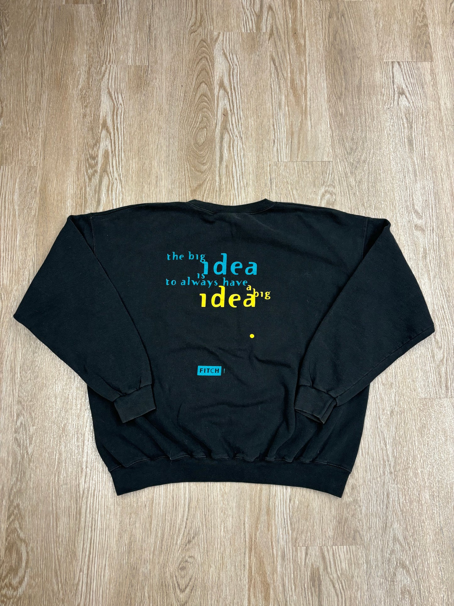 1990s Fitch “What’s the Big Idea?” Faded Black Crewneck