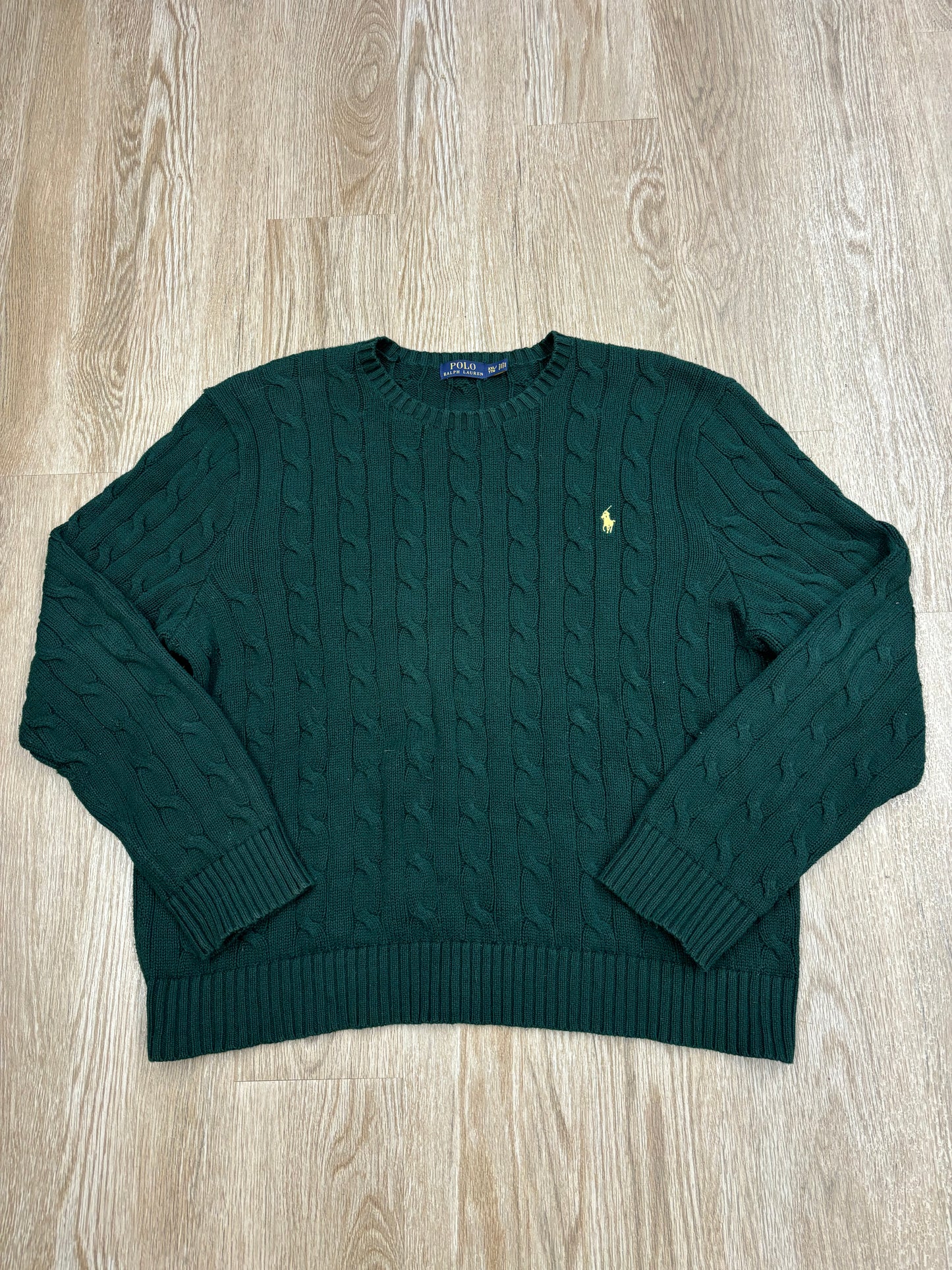 Polo Ralph Lauren Green Cable-Knit Sweater