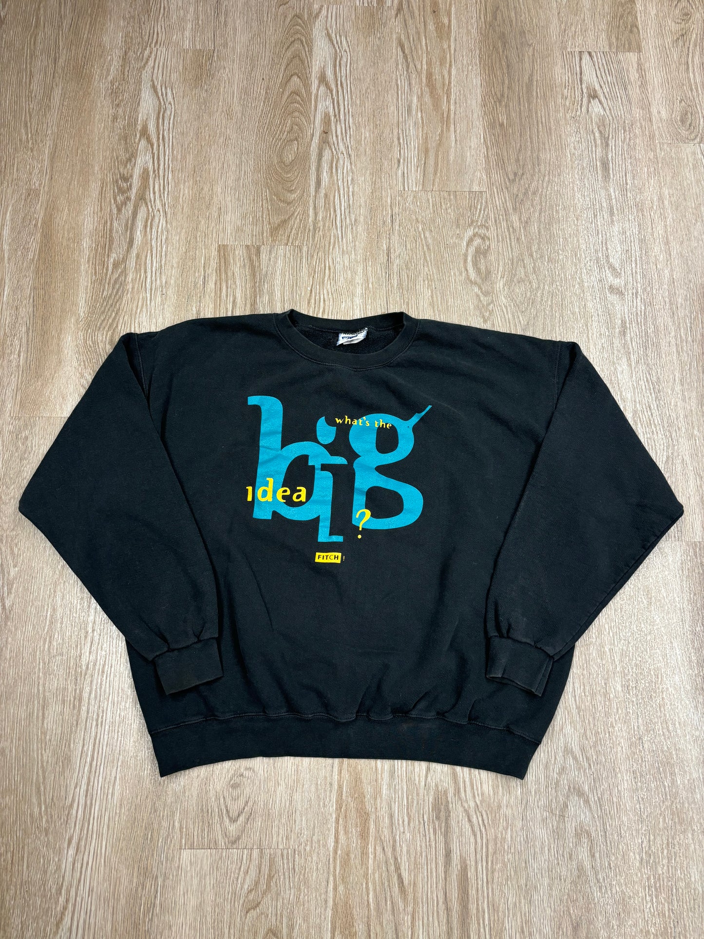 1990s Fitch “What’s the Big Idea?” Faded Black Crewneck