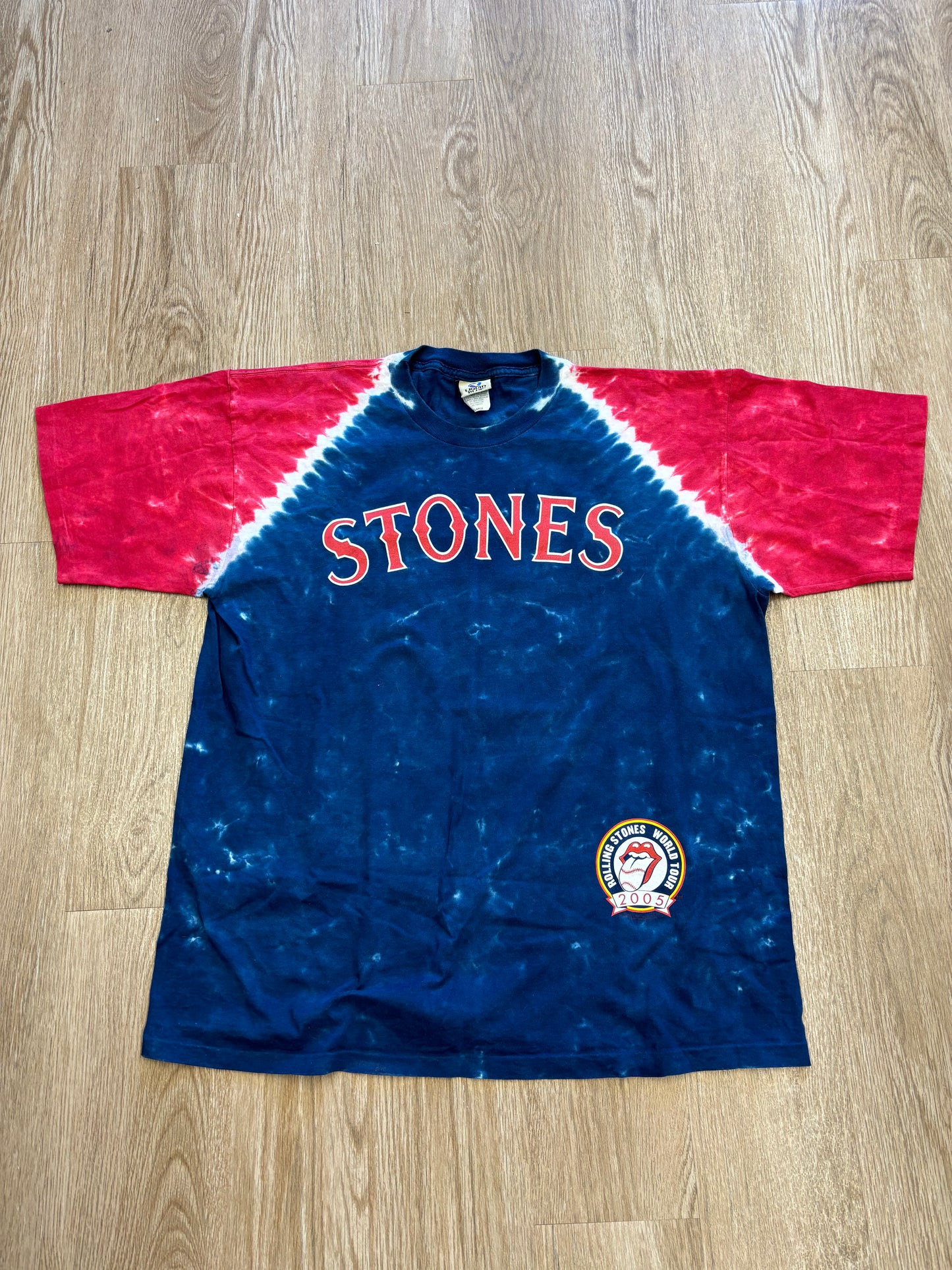 2005 Rolling Stones Liquid Blue Fenway Park Tie-Dye Tee