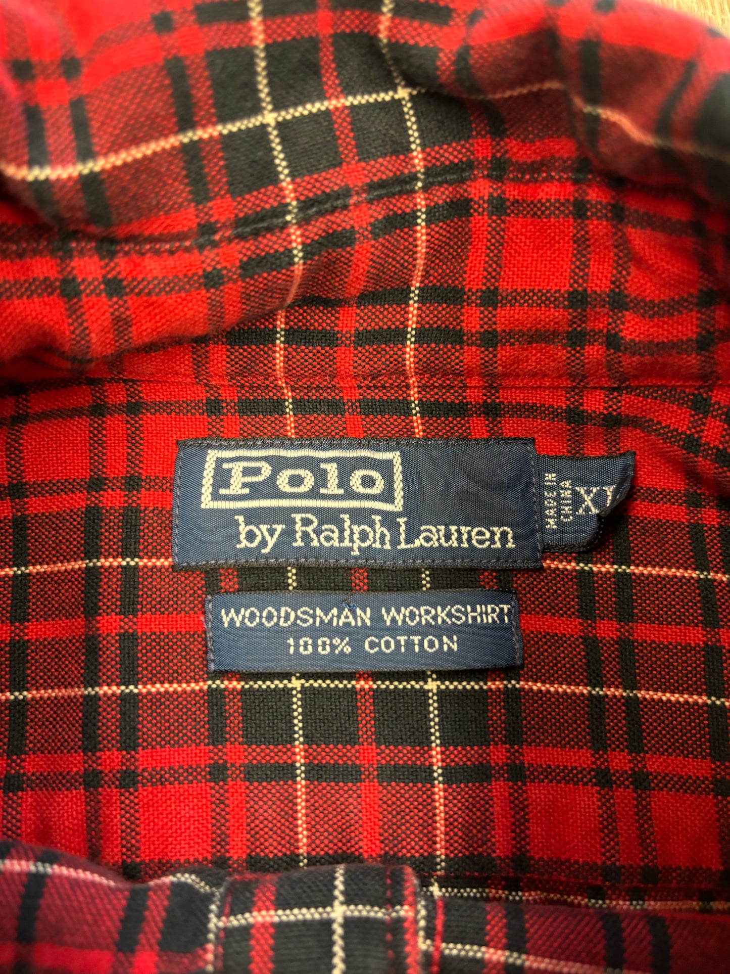 1990s Polo Ralph Lauren Plaid Shirt w/ Leather Elbow Details