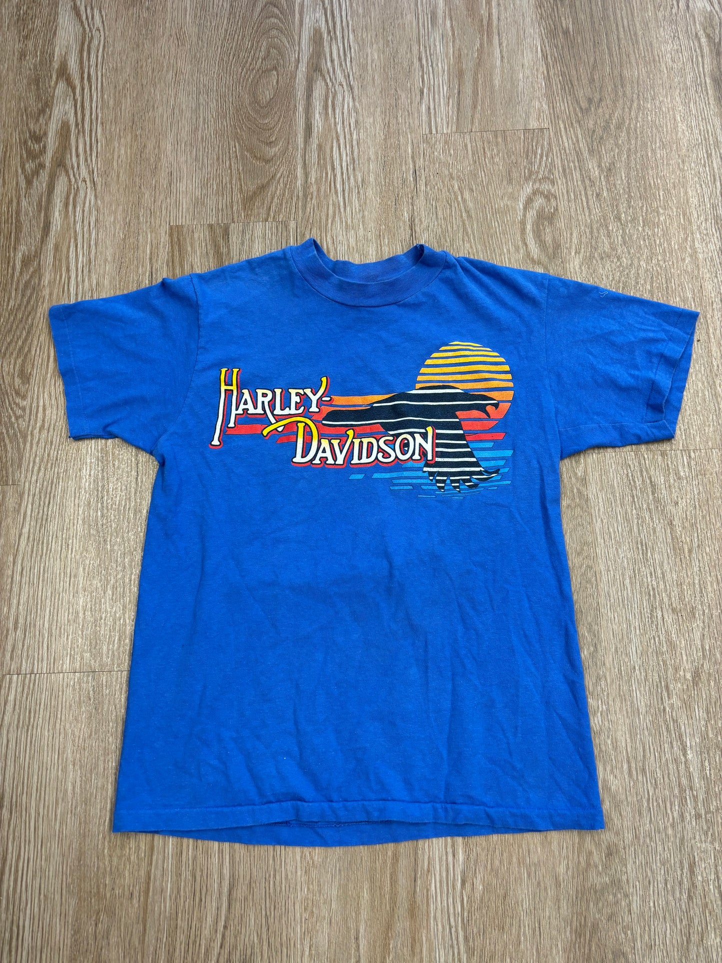 1980s-Early 1990s Harley Davidson Eagle Sunset Tee