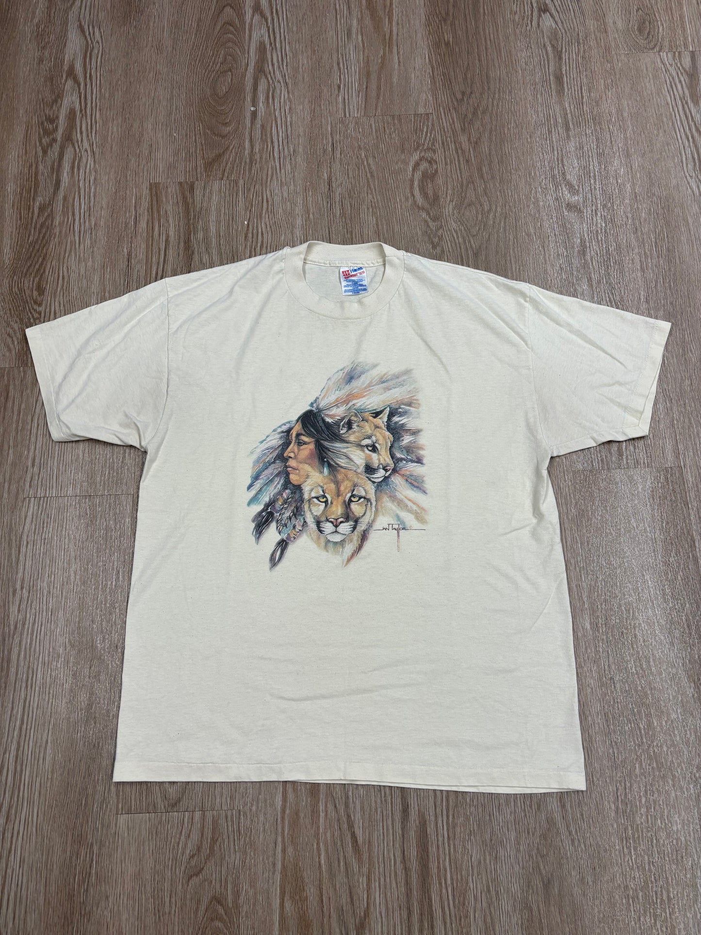 1990s Native American Cougar Art Tee