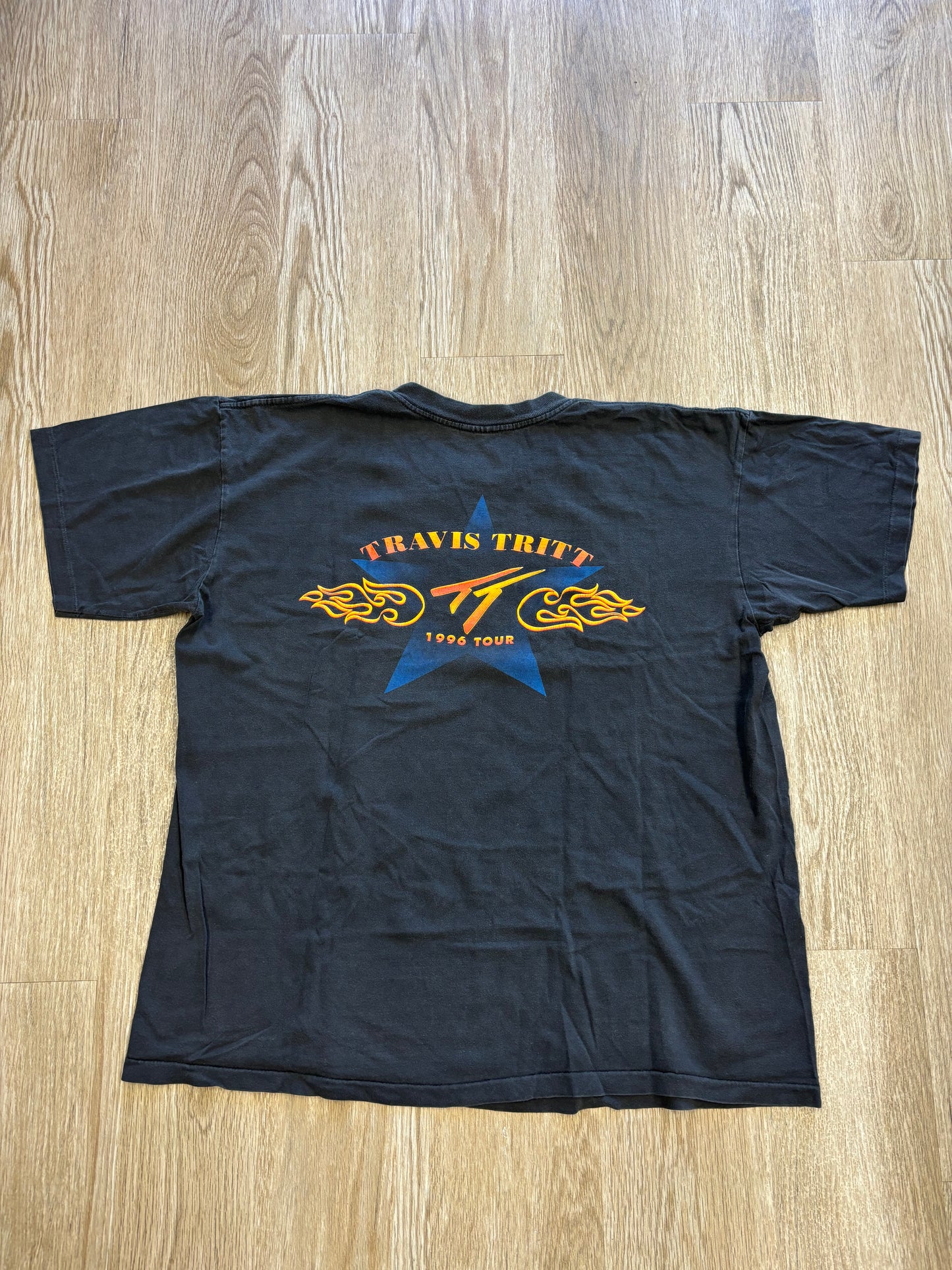 1996 Travis Tritt Country Tour Faded Black Tee