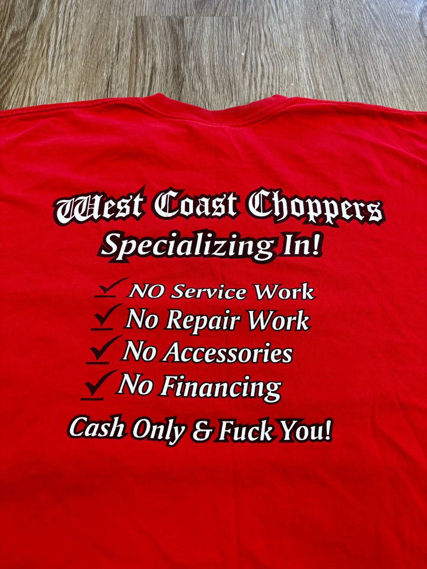 Y2K West Coast Choppers “Cash Only & F*ck You!” Tee