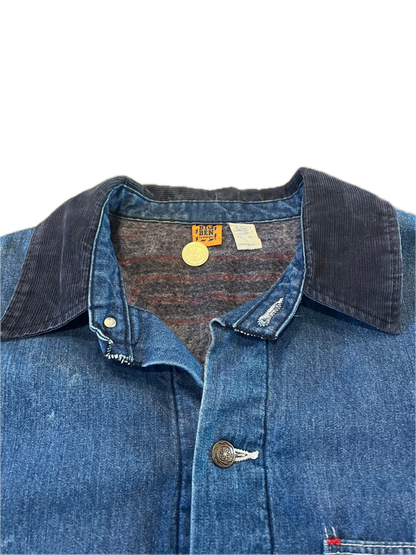 (XL) 1970s Wrangler Big Ben Denim Blanket-Lined Chore Jacket