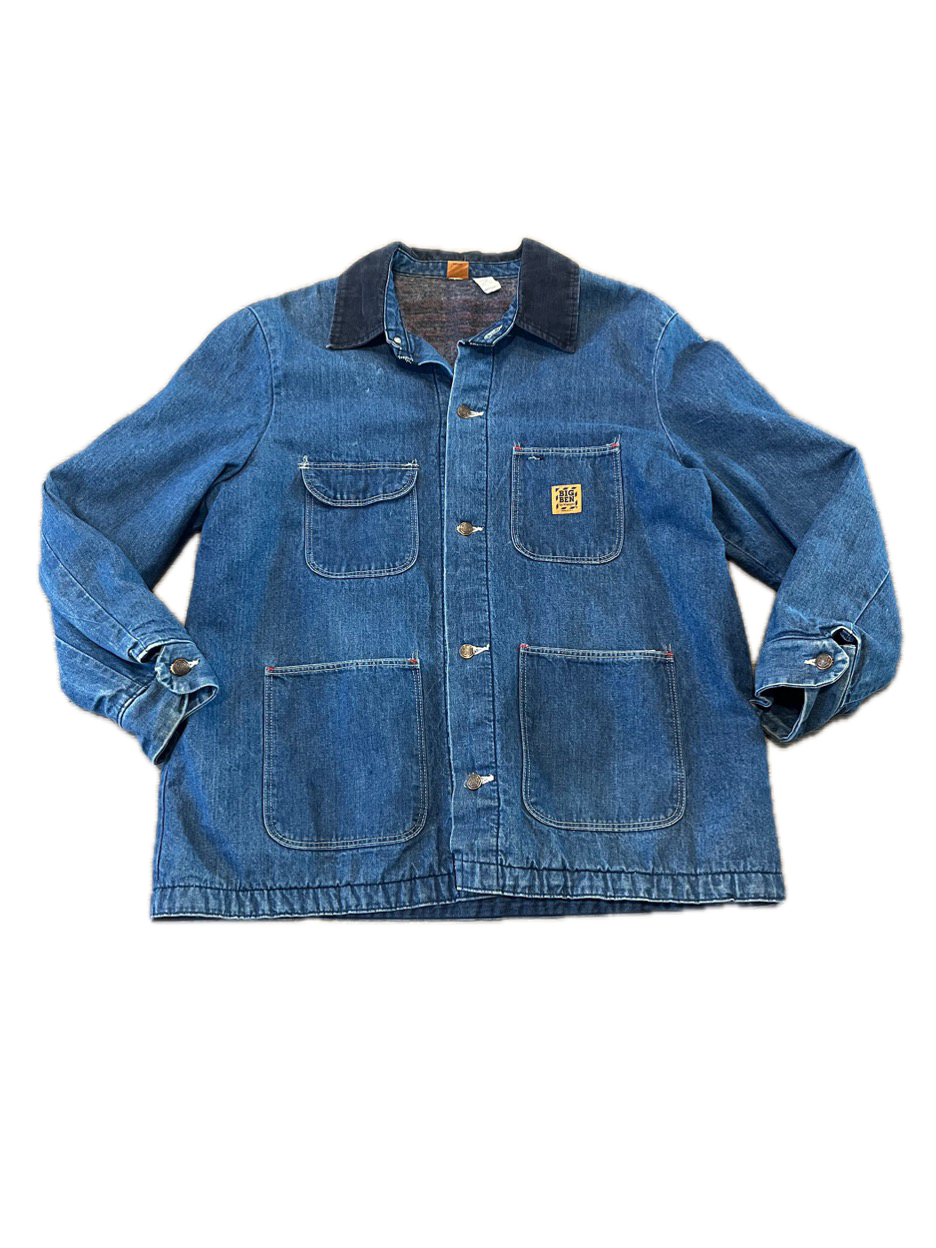 (XL) 1970s Wrangler Big Ben Denim Blanket-Lined Chore Jacket