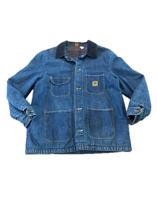 (XL) 1970s Wrangler Big Ben Denim Blanket-Lined Chore Jacket