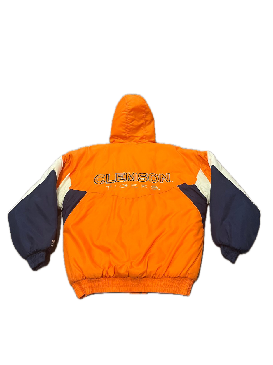 (L) 1990s Clemson Logo 7 Quilted Puffer Jacket