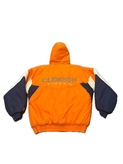 (L) 1990s Clemson Logo 7 Quilted Puffer Jacket