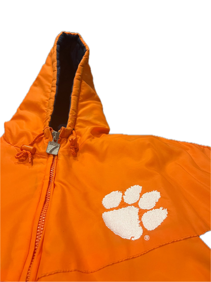 (L) 1990s Clemson Logo 7 Quilted Puffer Jacket