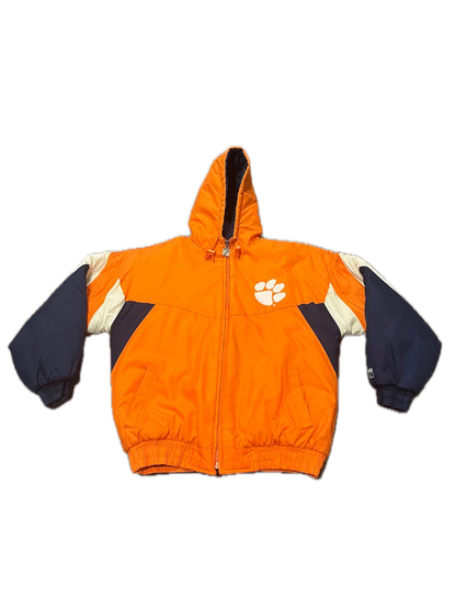 (L) 1990s Clemson Logo 7 Quilted Puffer Jacket