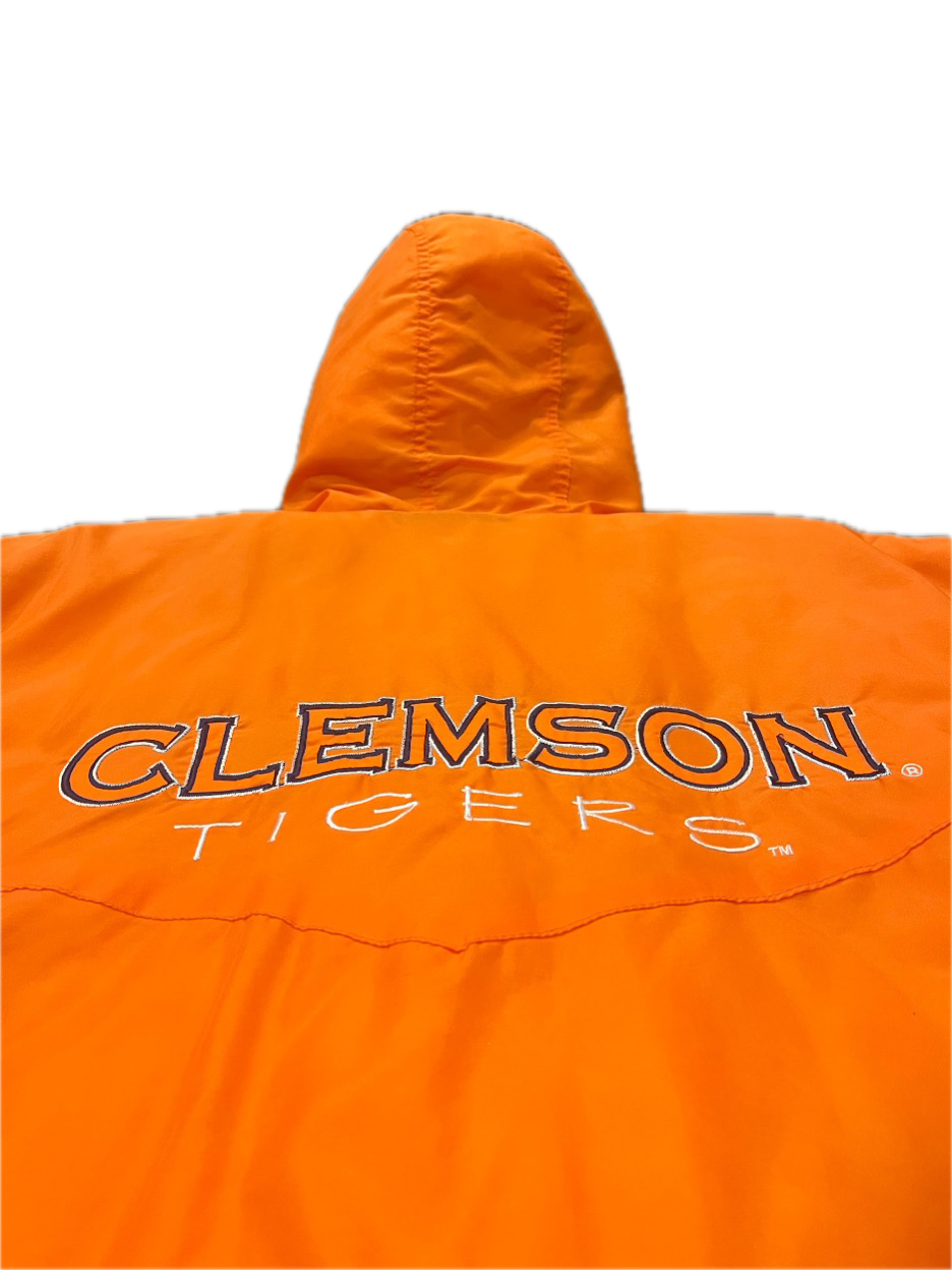 (L) 1990s Clemson Logo 7 Quilted Puffer Jacket