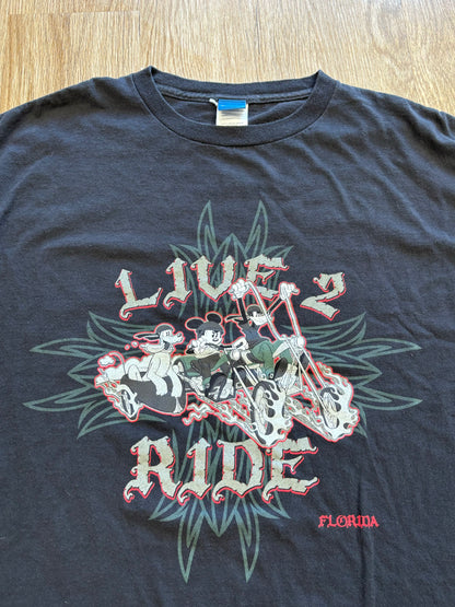 Y2K Disney “Live 2 Ride” Biker Tee