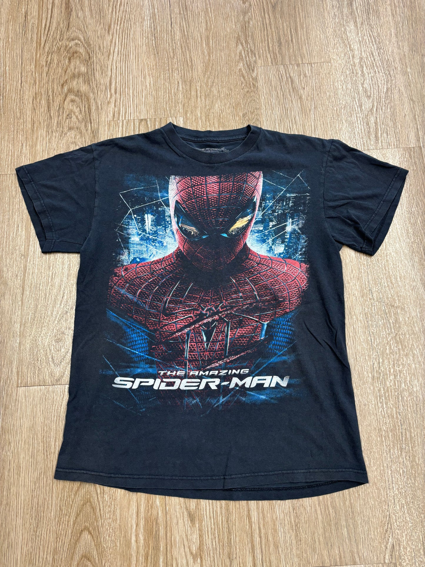 2012 The Amazing Spider-Man Andrew Garfield Faded Black Movie Promo Tee