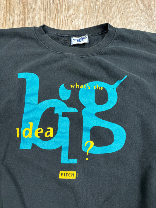 1990s Fitch “What’s the Big Idea?” Faded Black Crewneck