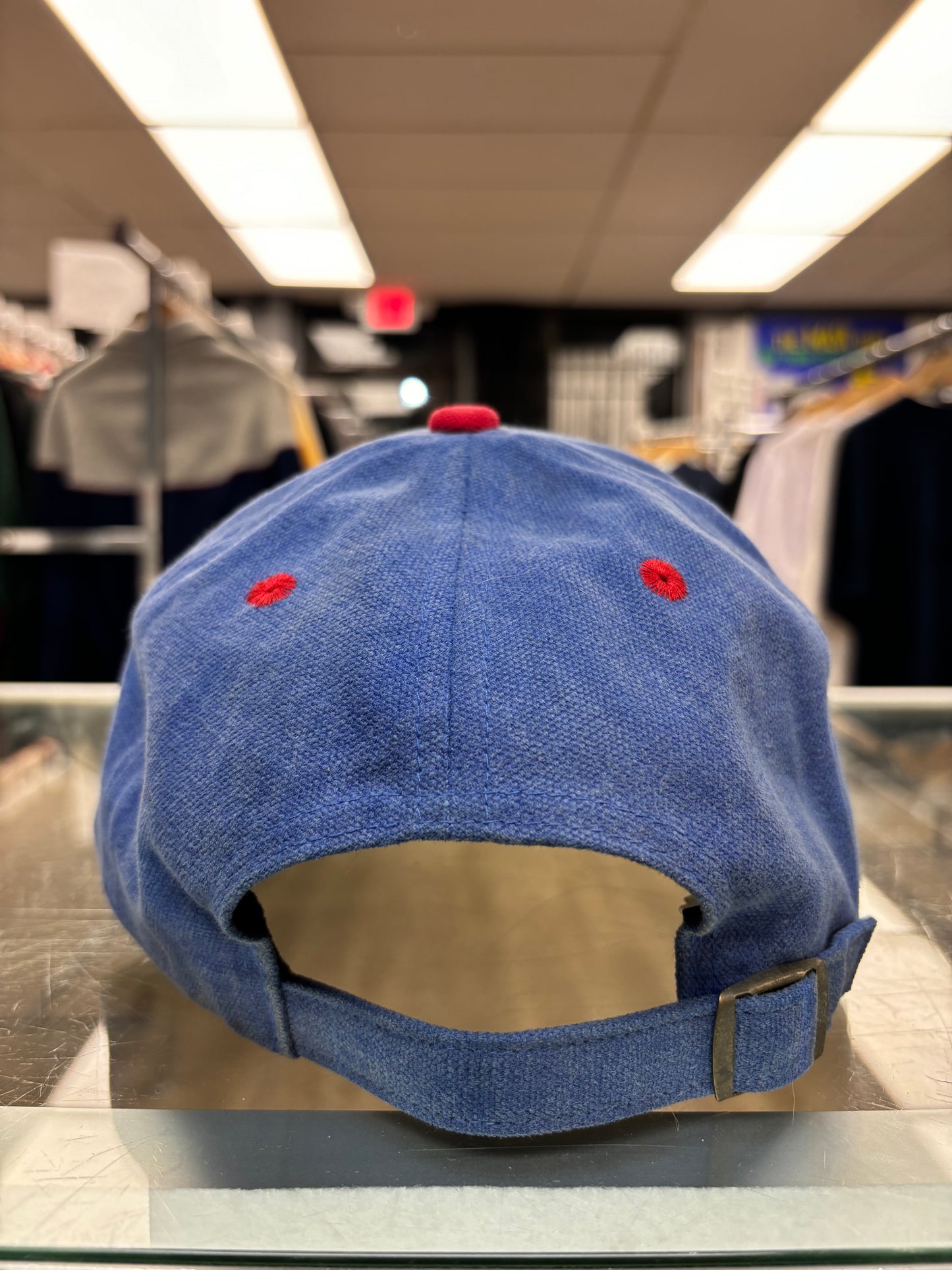 1990s New England Patriots Faded Blue Strap-Back Hat