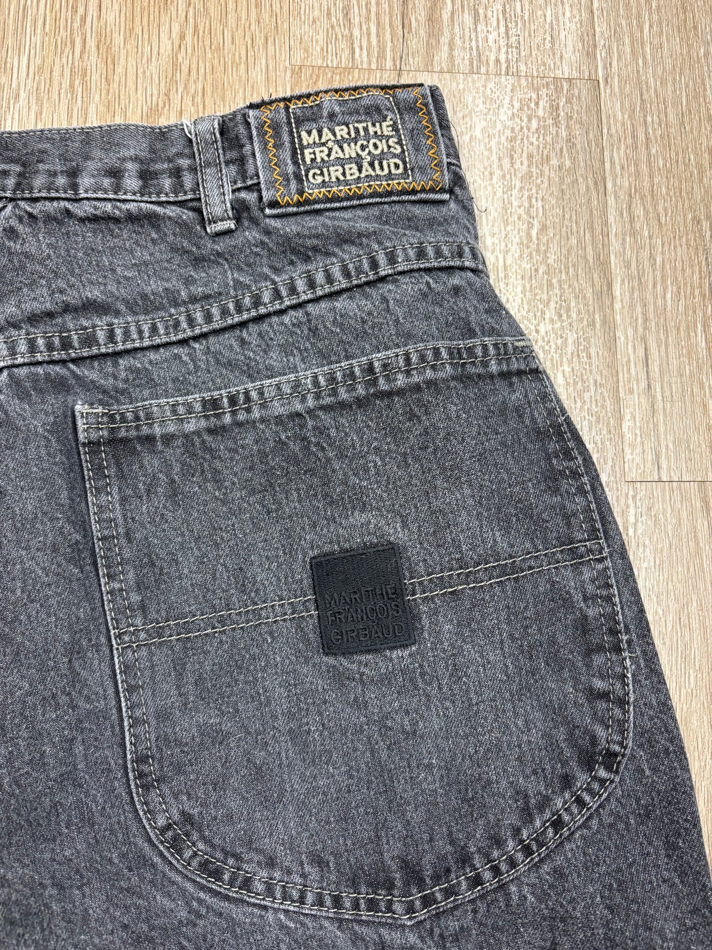 1990s Marithe Francois Girbaud Faded Black Jeans