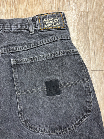 1990s Marithe Francois Girbaud Faded Black Jeans