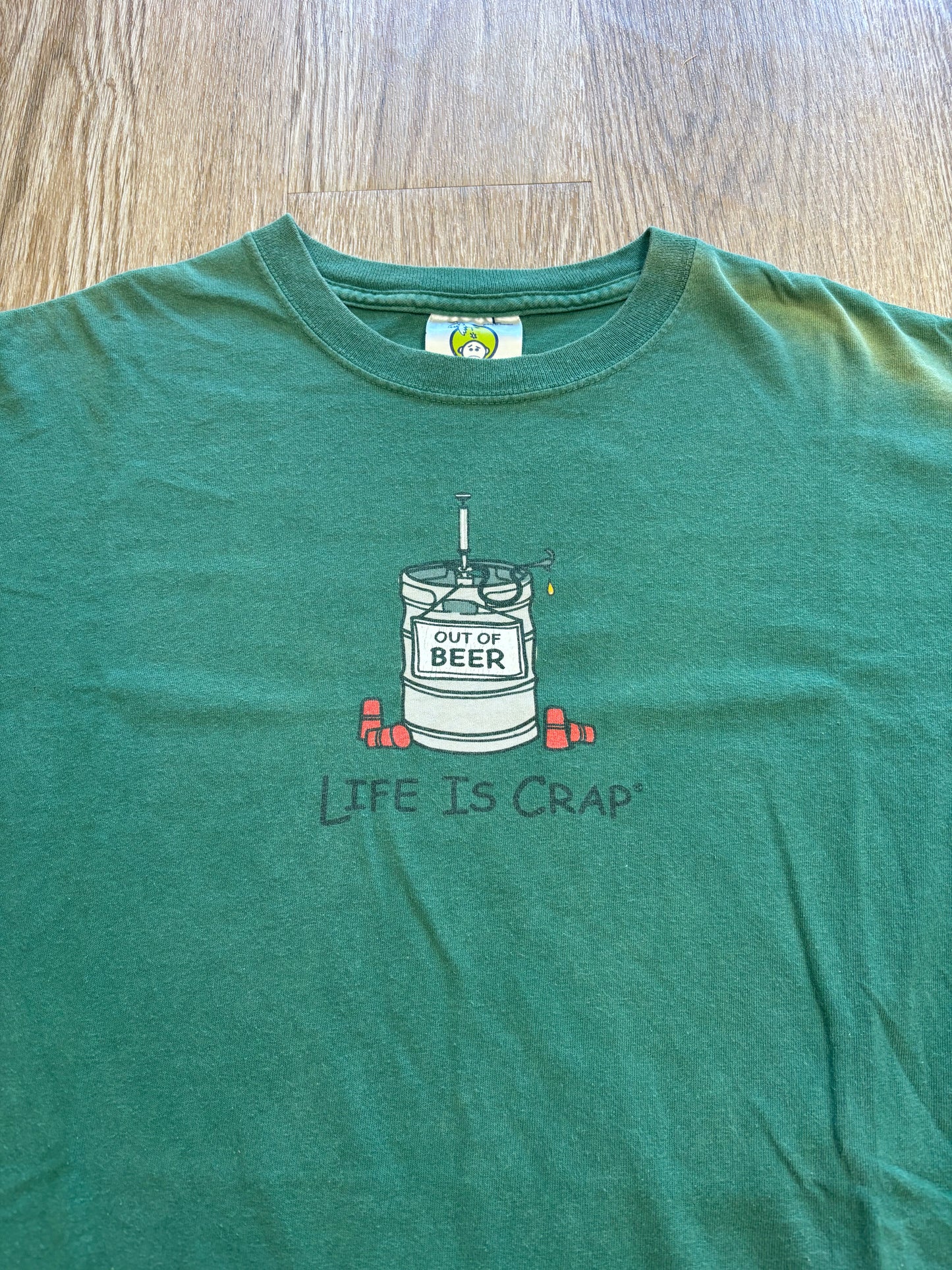 Y2K “Life is Crap” Life is Good Beer Keg Parody Tee