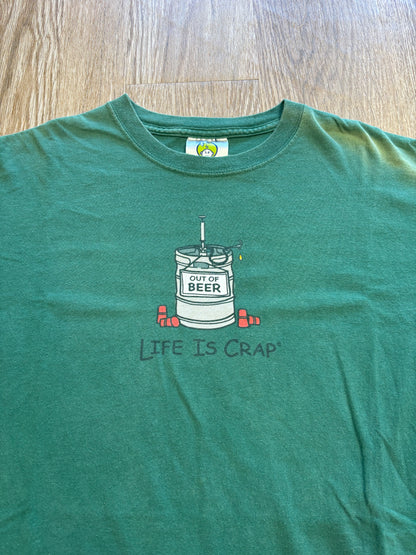 Y2K “Life is Crap” Life is Good Beer Keg Parody Tee