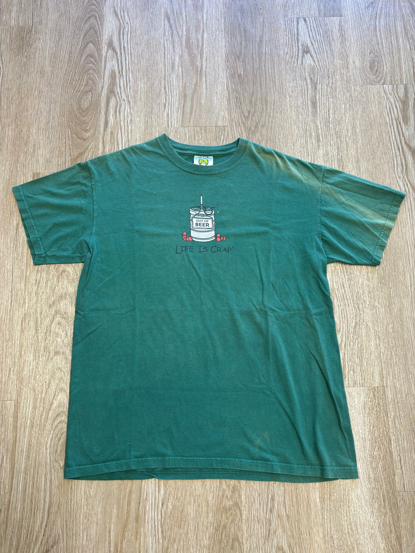 Y2K “Life is Crap” Life is Good Beer Keg Parody Tee