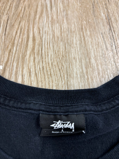Y2K Stussy Snake Charmer Faded Black Tee