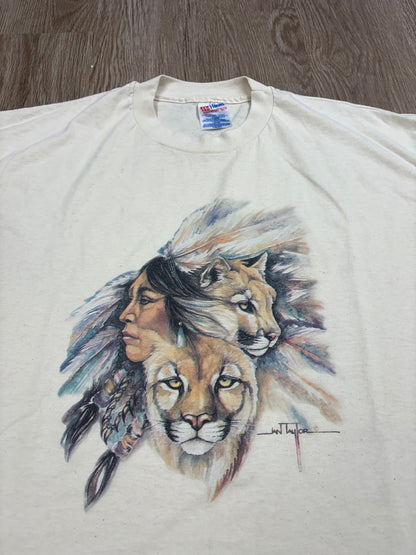 1990s Native American Cougar Art Tee