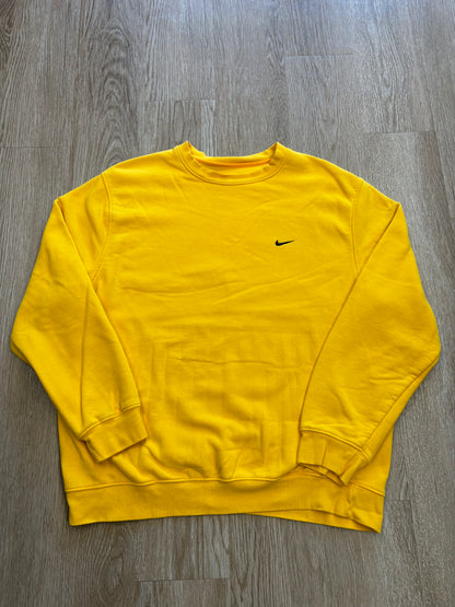 2002 Nike Embroidered Swoosh Michigan Yellow/Navy Crewneck RARE