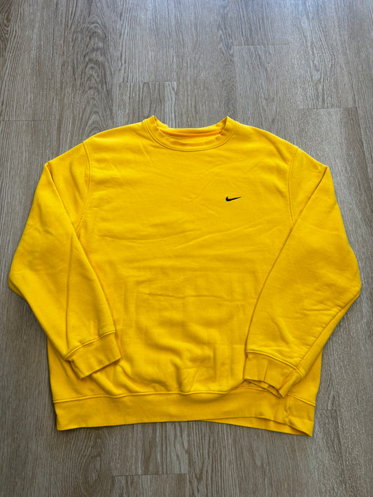 2002 Nike Embroidered Swoosh Michigan Yellow/Navy Crewneck RARE