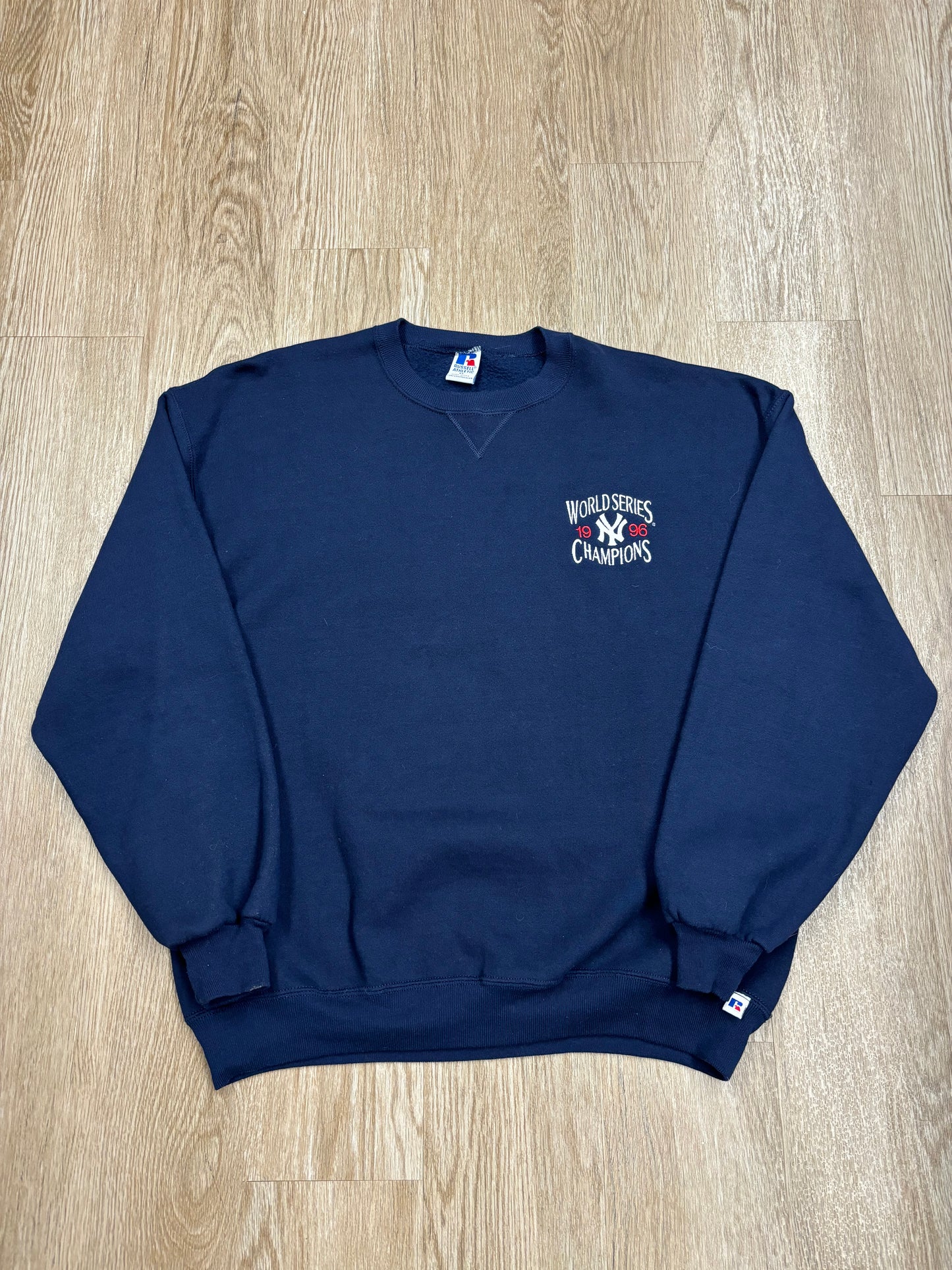 1996 Russell Athletic New York Yankees World Series Champions Embroidered Crewneck