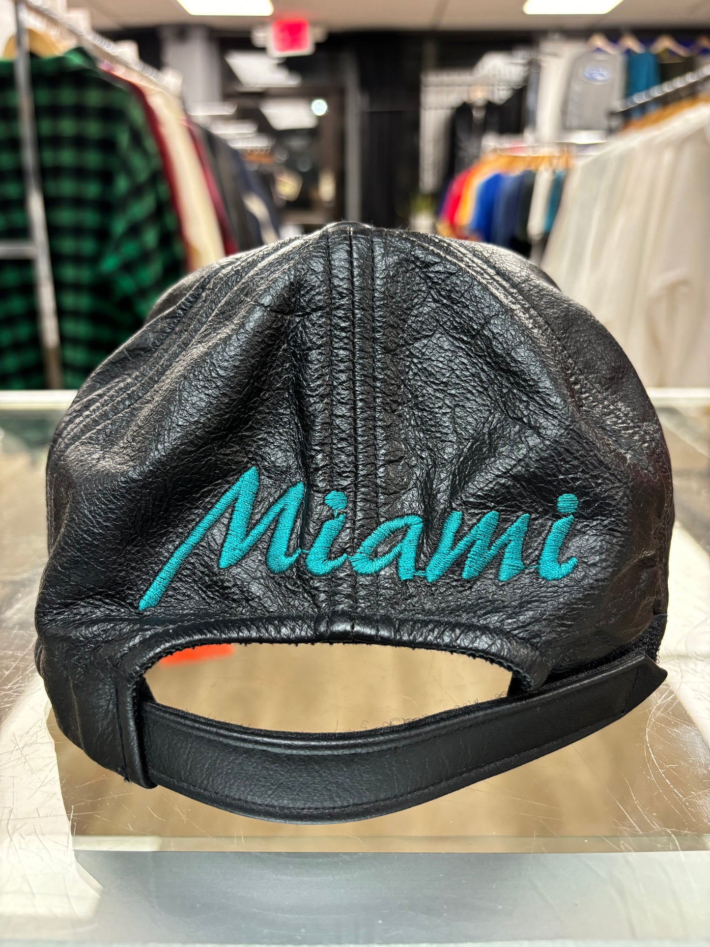 1990s Miami Dolphins NFL Leather Strap-Back Hat