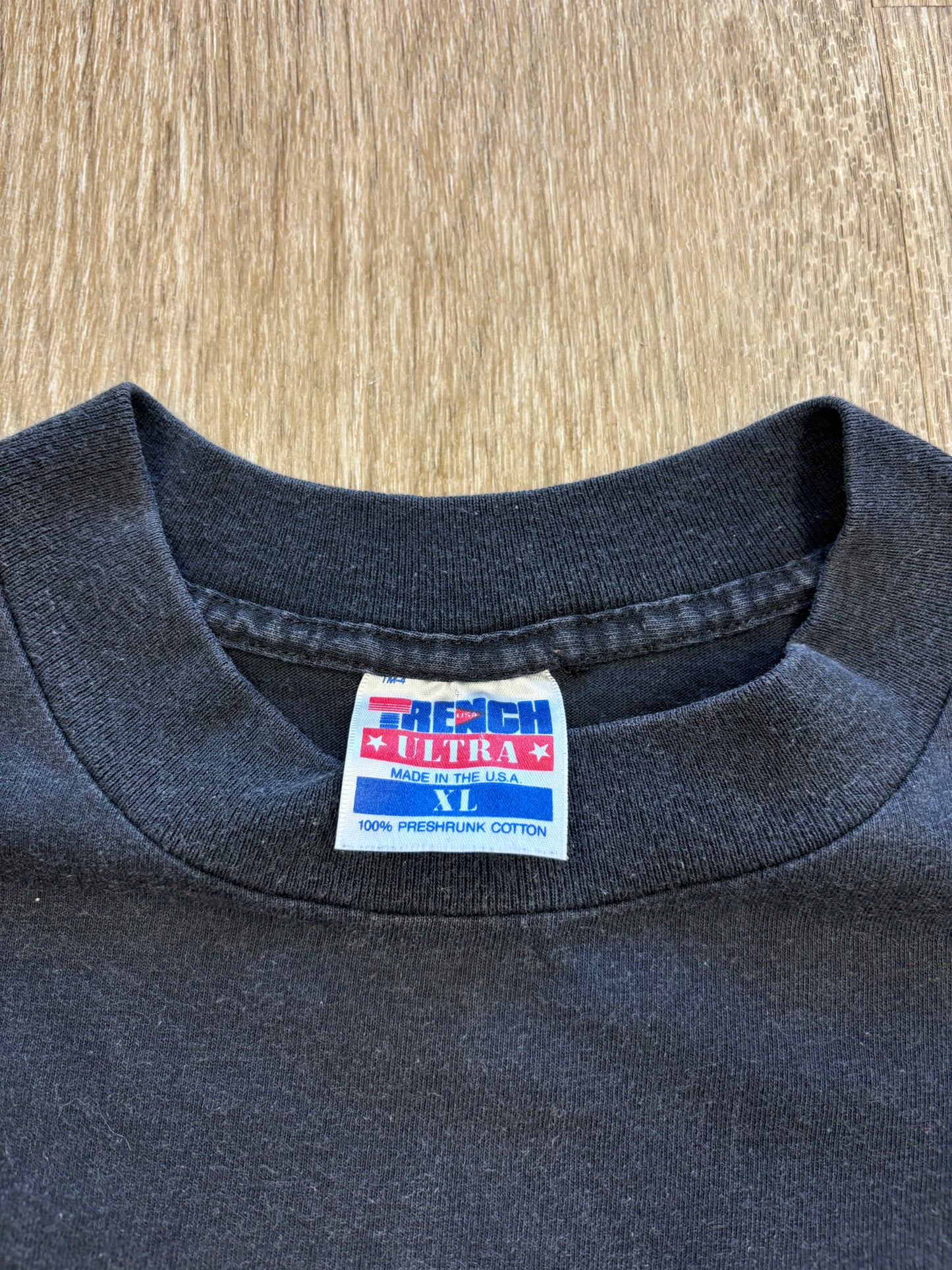 1993 Chicago Bulls 3-Peat Faded Black Tee RARE