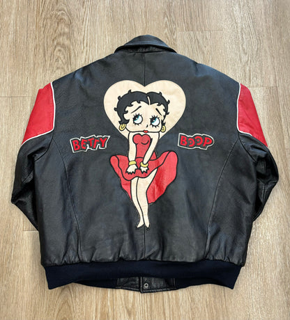 1990s Betty Boop Embroidered Leather Jacket RARE
