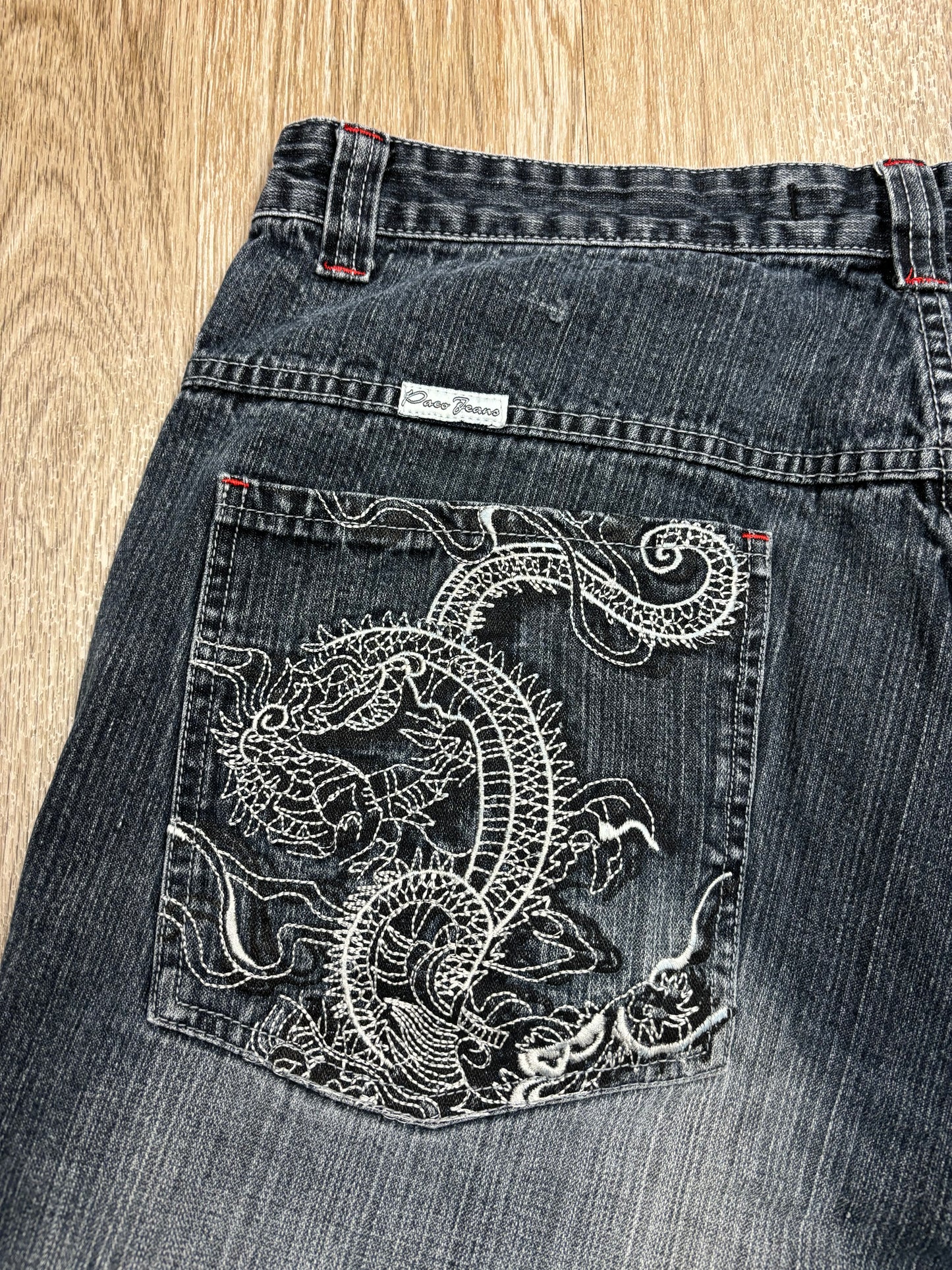 Y2K INSANE Paco Dragon Embroidered Jeans