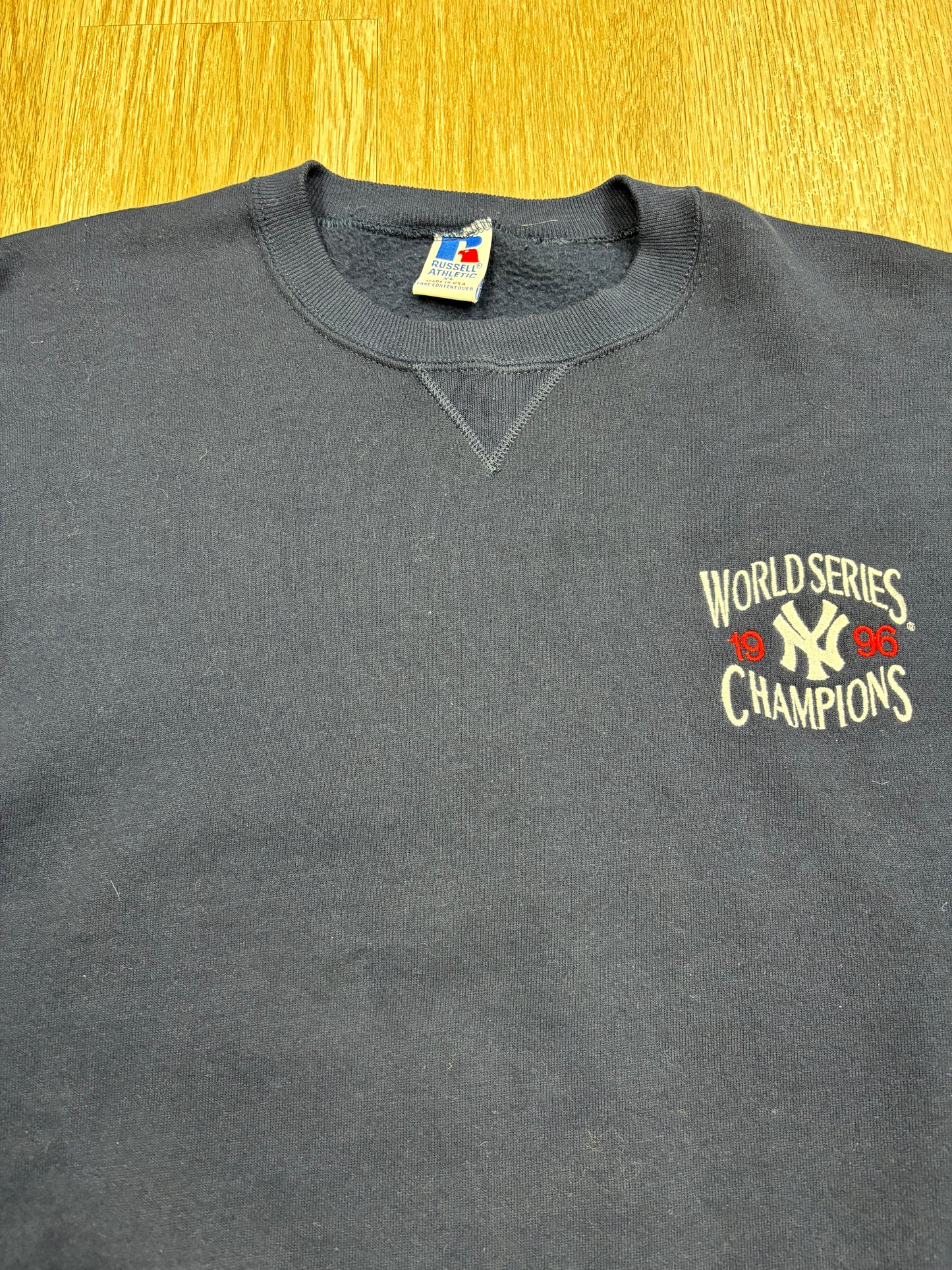 1996 Russell Athletic New York Yankees World Series Champions Embroidered Crewneck