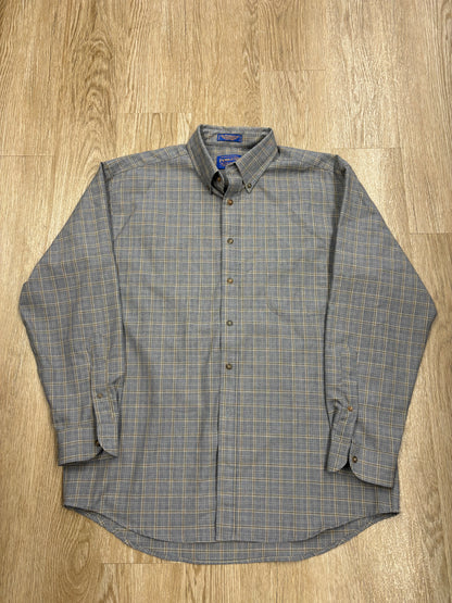 Vintage Pendleton 100% Wool Blue/Brown Plaid Shirt