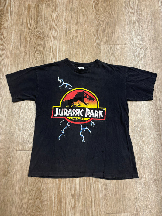 1993 Jurassic Park Original Faded Black Movie Promo Tee