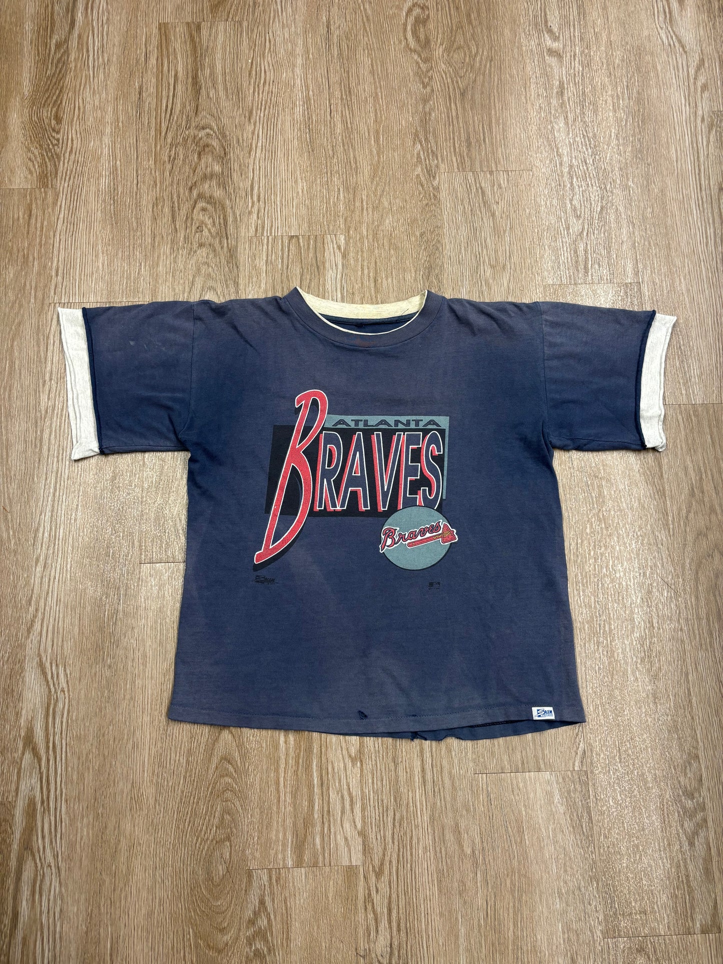 1991 Salem Sportswear Atlanta Braves Faded Boxy Tee