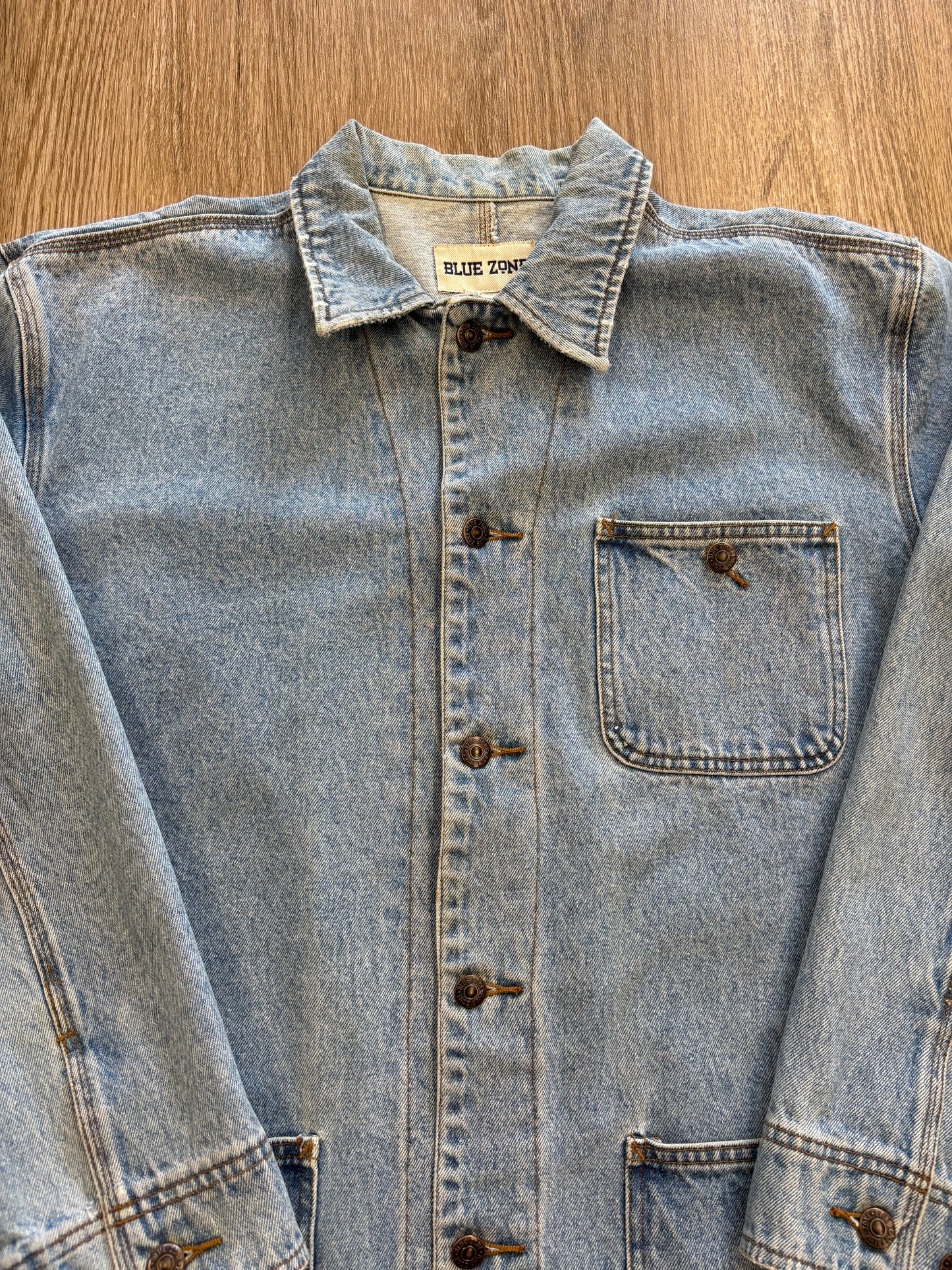 1990s Blue Zone Denim Chore Jacket