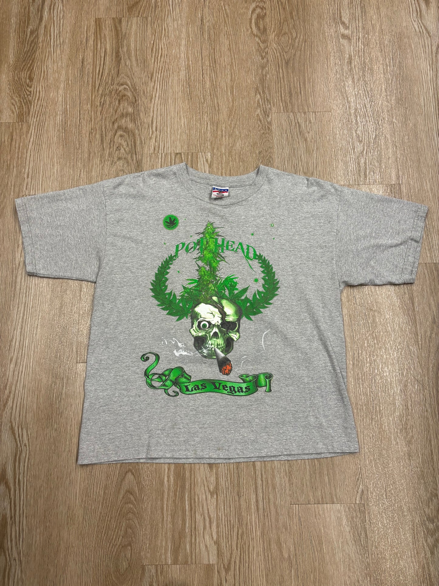 1990s Marijuana Skull “Pothead” Las Vegas Tee