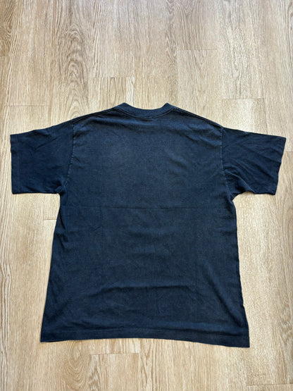 1993 Chicago Bulls 3-Peat Faded Black Tee RARE