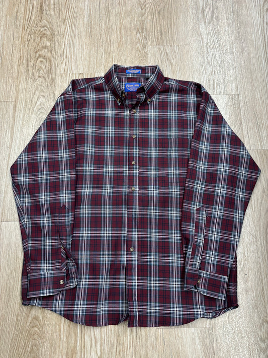 Vintage Pendleton 100% Wool Red/Green/Navy Plaid Shirt